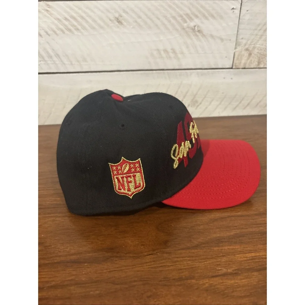 New Era 59fifty San Francisco 49ers Hat Cap Red Black NFL Large /XL‎ Spellout